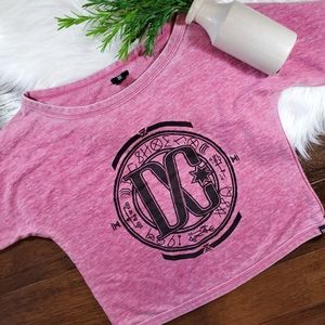 Dc Shoes Pink/Black Crop Top | sz small